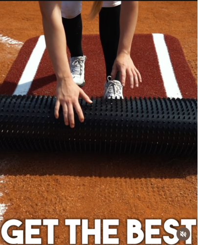 Softball Pitching Mat with Spikes