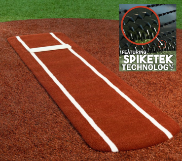 Ultimate Spiked Softball Practice Pitching Mat Clay