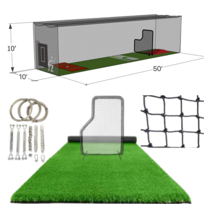 50 ft long x 10 ft wide x 10 ft high batting cage net