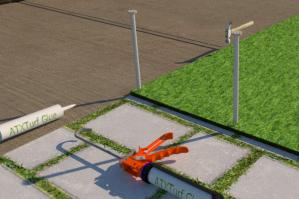 Metal Stake Turf Installation