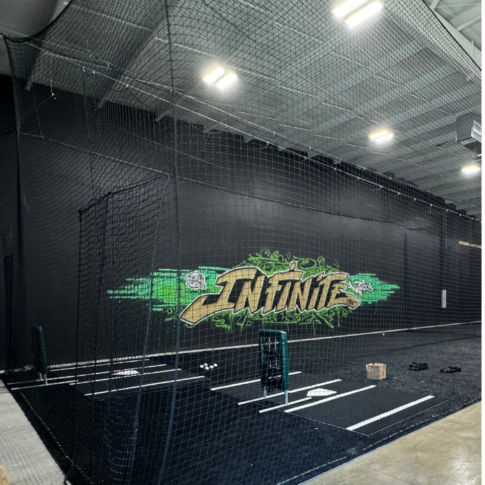 Black Batting Mat in Use