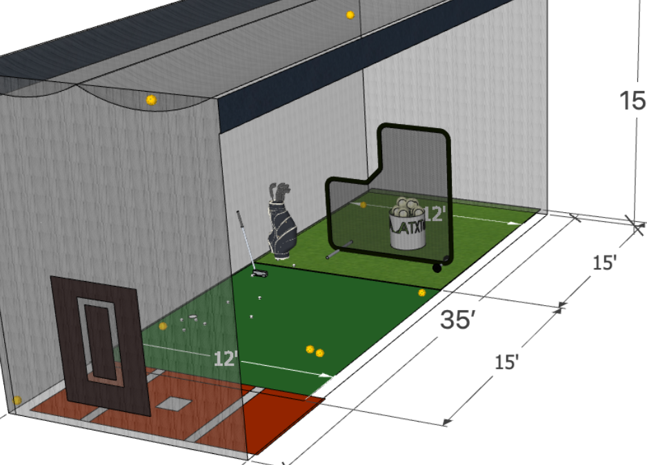 Budget Friendly Garage Batting Cage Turf Ideas